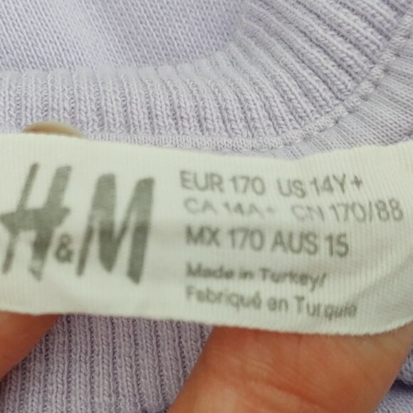 H&M x Ariana Grande Sweetner Lilac Sweatshirt Track list crop Small - Picture 4 of 5